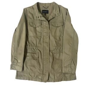 Banana Republic Size L Cotton Canvas Utility Field Jacket Khaki Outerwear